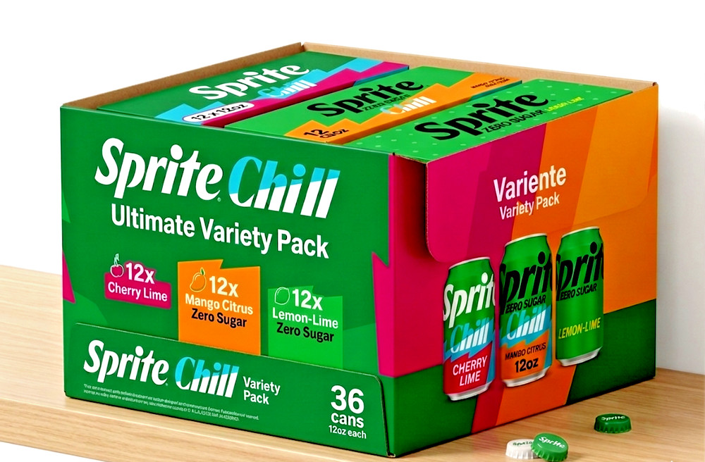 Sprite Zero Sugar Variety Pack 12oz 36 Cans Lemon Lime Mango Cherry Free SHIP!!!