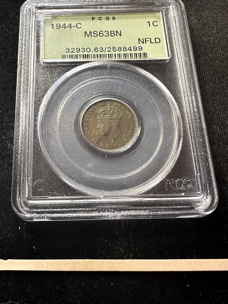 1944c  PCGS Graded, Newfoundland Small ¢1 Cent, **MS-63** #8499