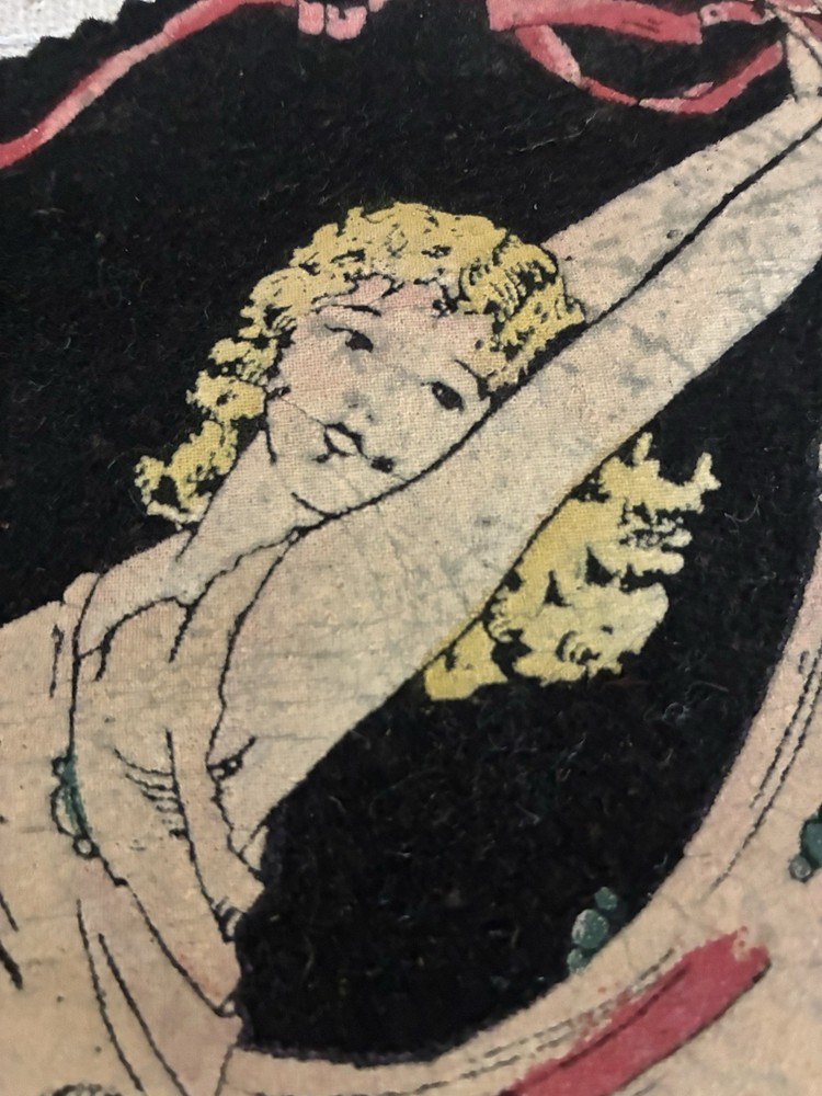1920’s Handpainted Felt Art Deco Piece “Swing”
