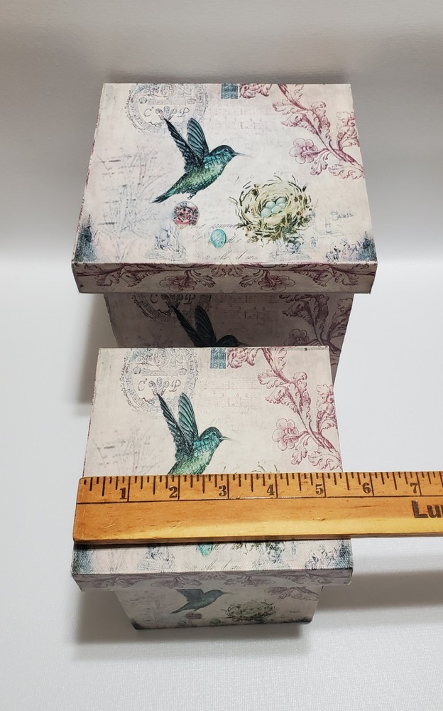 Hummingbird Storage Boxes, 2 Sizes, Set Of 2, Nesting, Sturdy Composite