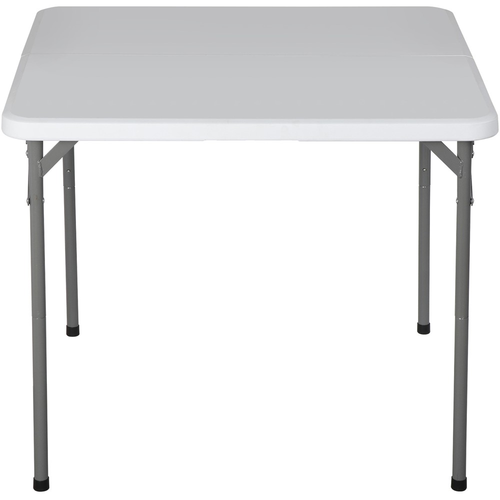 34" Plastic Square Table with Resin Top Game Table for Puzzles Crafting Folding