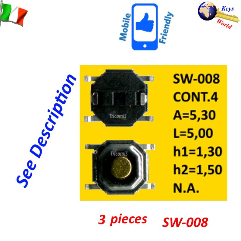 Replacement switch SW-008 for Shell Case Cover 3 Pieces