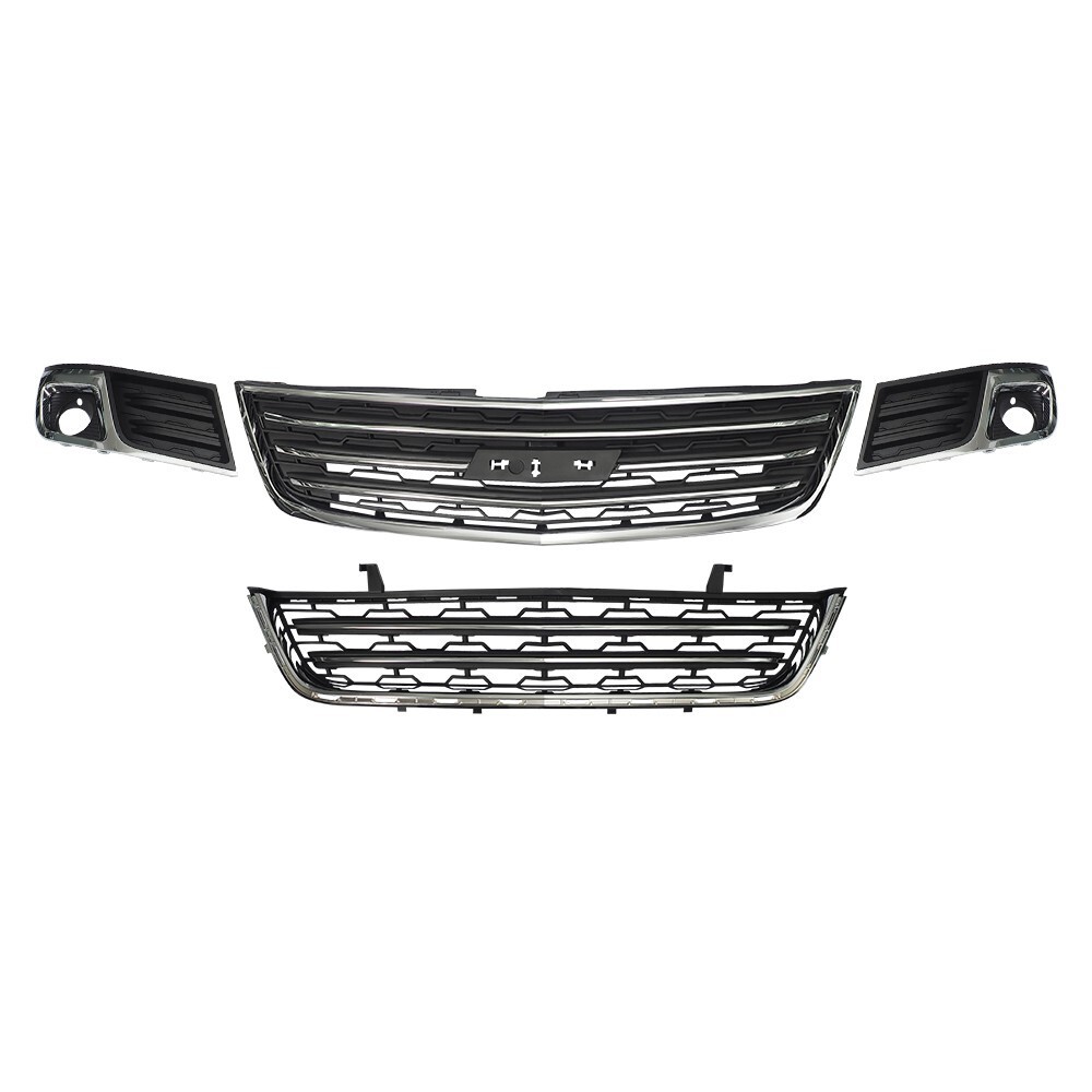 Front Bumper Grille Assembly Kit For 2013-2017 Chevy Traverse Upper&Lower