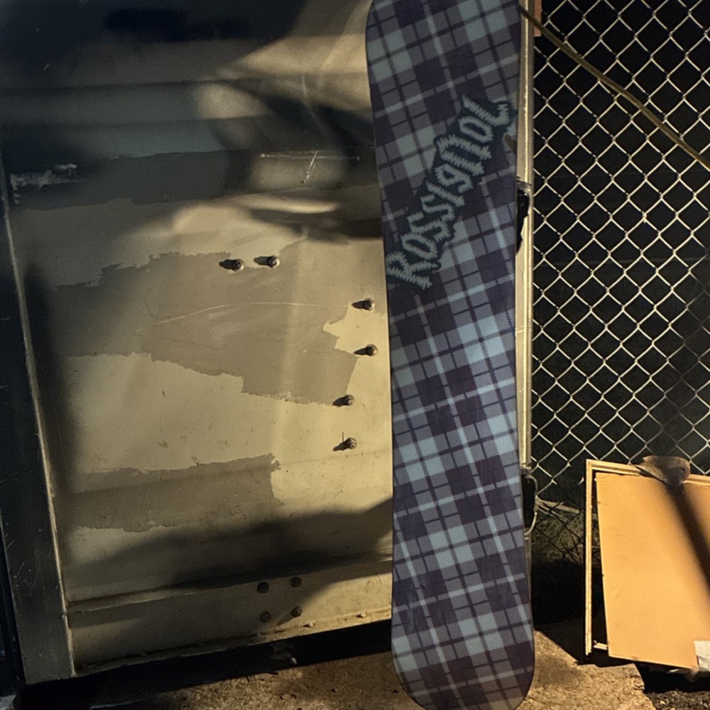 Rossignol Spirit Snowboard with Bindings Black Gray Red Plaid Pattern