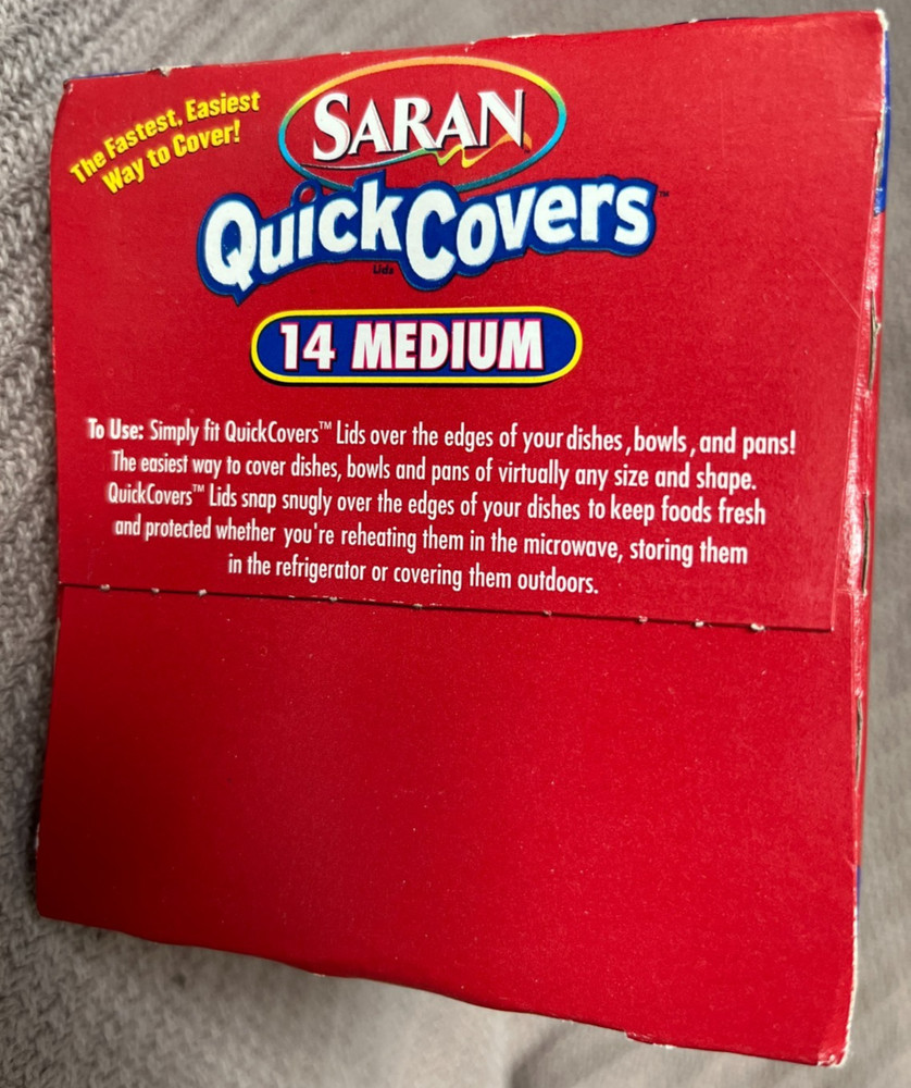 Saran Quick Cover Bowl & Pan Covers 14 Medium New Sealed Pack