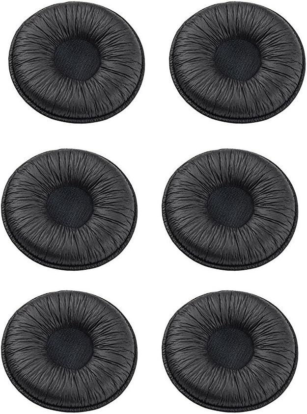Ear Cushions Leatherette Spare Replacement Earpads for Pack of 6, Black