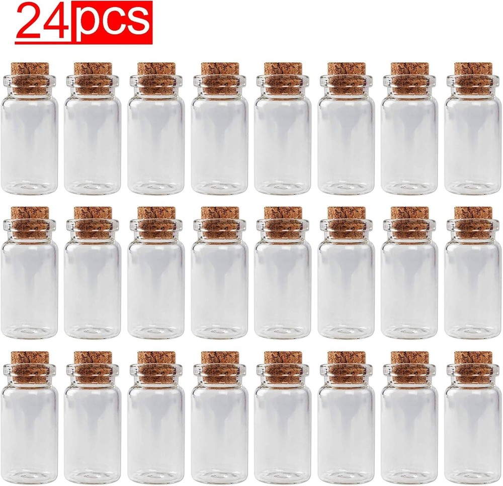 Versatile Mini Cork Glass Bottles - Ideal for Art Projects, Decorations & More