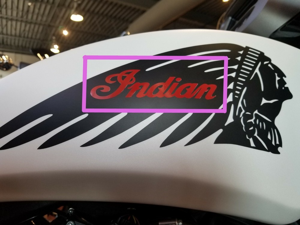 INDIAN CHALLENGER MOTORCYCLE FUEL TANK SIDE SCRIPT DECAL, STICKER, EMBLEM