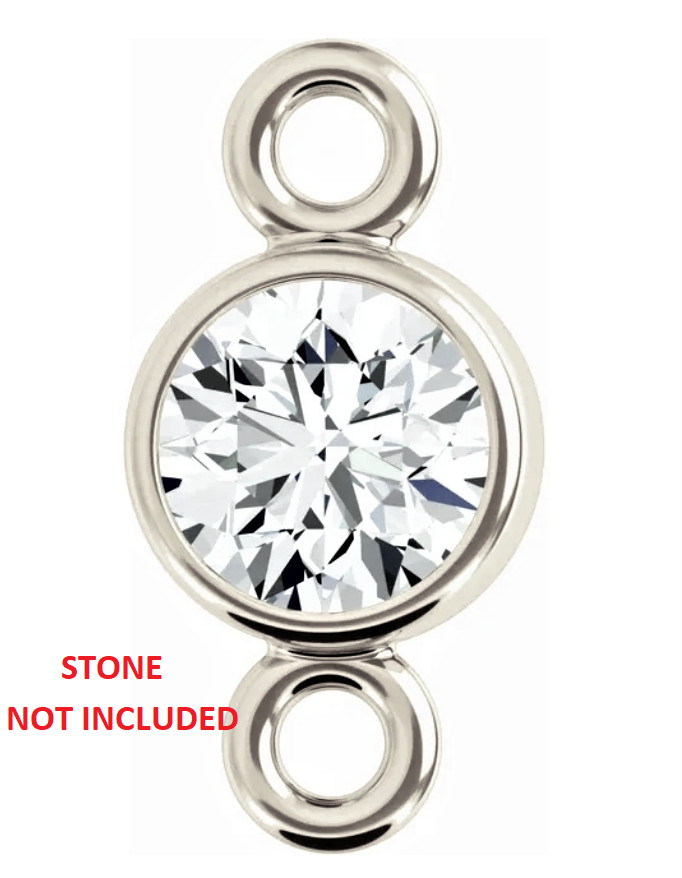 3mm 1/10ct Solid PLATINUM 950 Micro Bezel Yard Chain Necklace Setting NO STONE