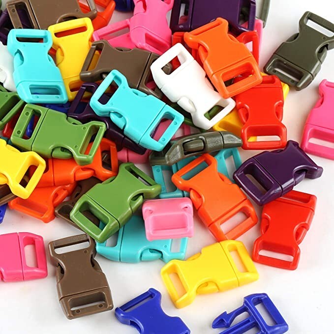 12 Colors 5/8" Curved Plastic Side Release Buckles 60 Pack