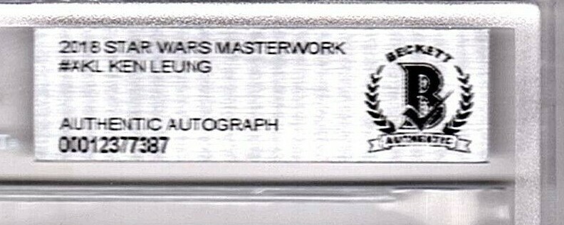 2018 Star Wars Masterwork KEN LEUNG "ADM. STATURA" Signed Card BAS Slabbed