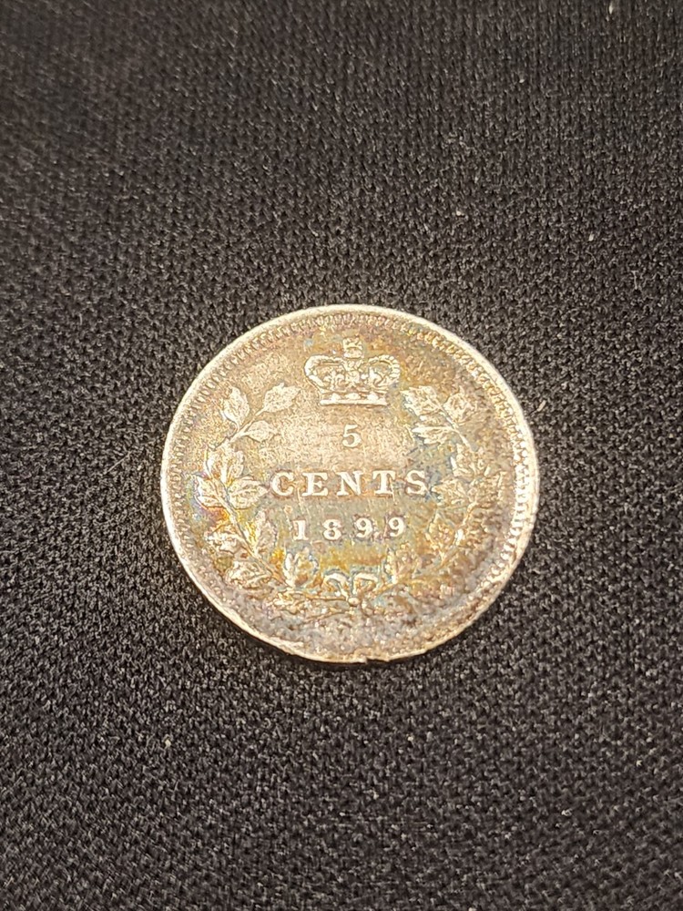 1899 Canada 5 Cents Silver Coin