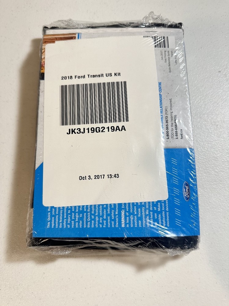 2018 Ford Transit Owner's Manual Set
