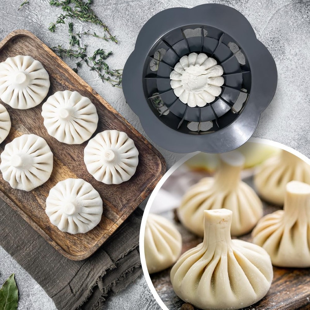 Baozi Maker Machine,6.57" Dumpling Momo Mold Plastic Kitchen Gray