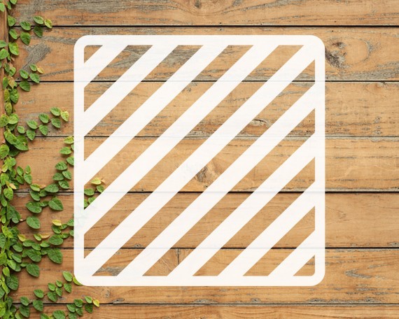 Reusable Mylar Diagonal Stripes Pattern Cookie Stencil - Candy Stripes Stencil