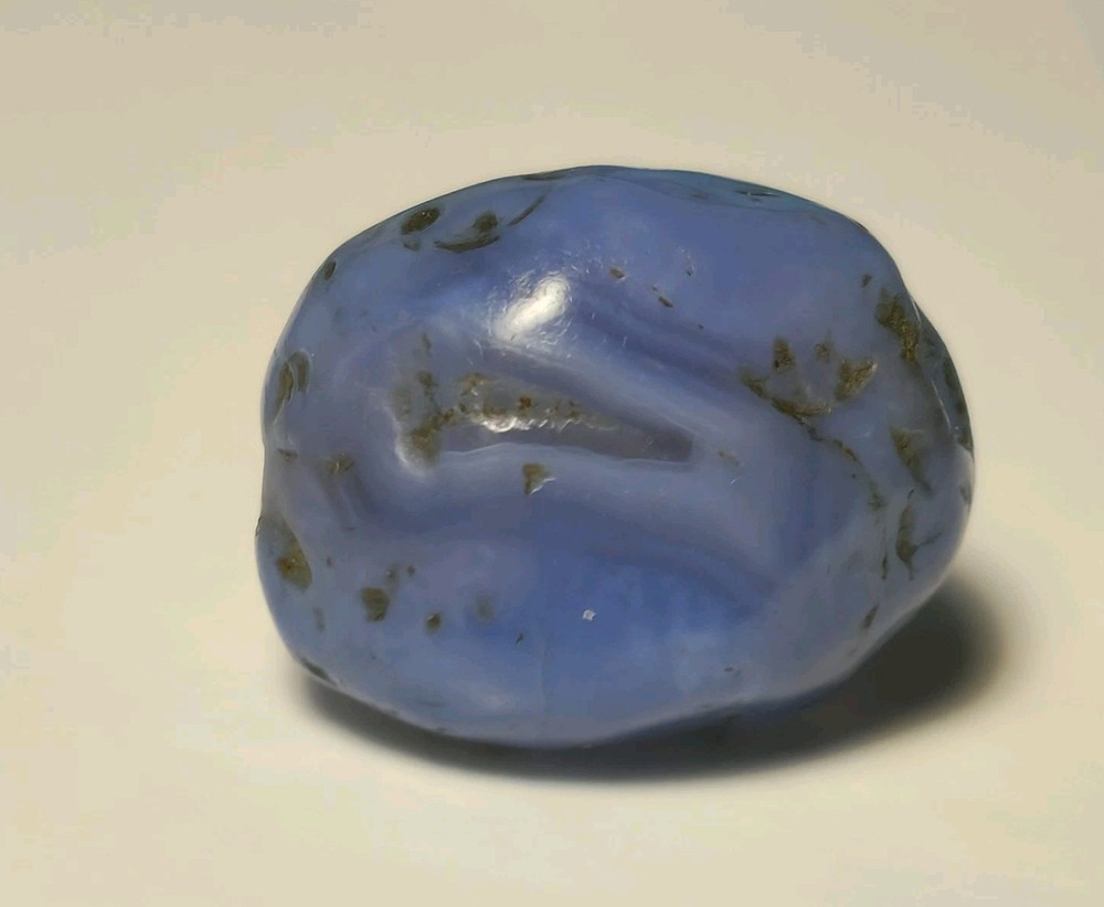 ANCIENT RARE BLUE CHALCEDONY AGATE EYE BEAD