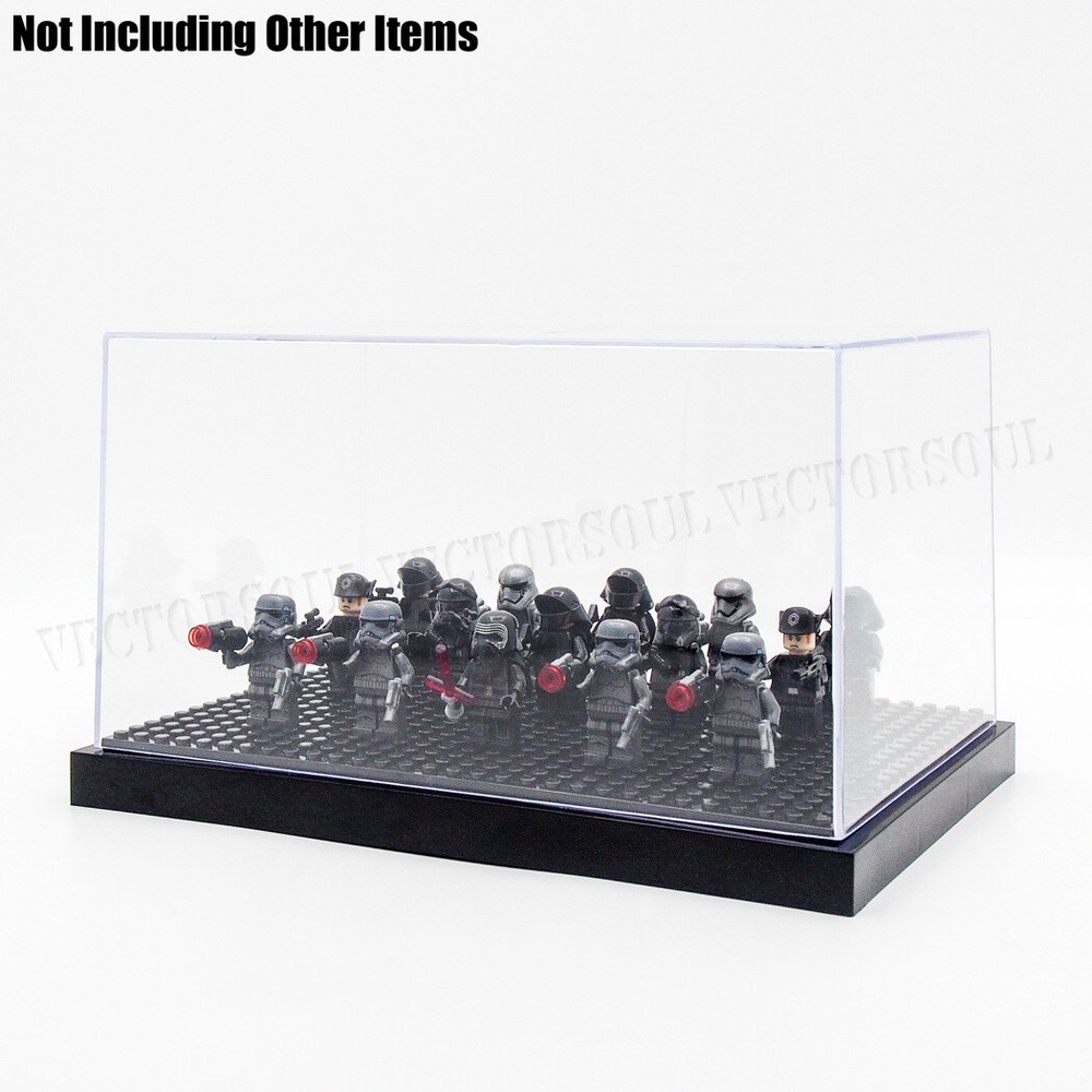 US Minifigure Acrylic Clear Display Case Box 4 Step Plastic Dustproof Stackable