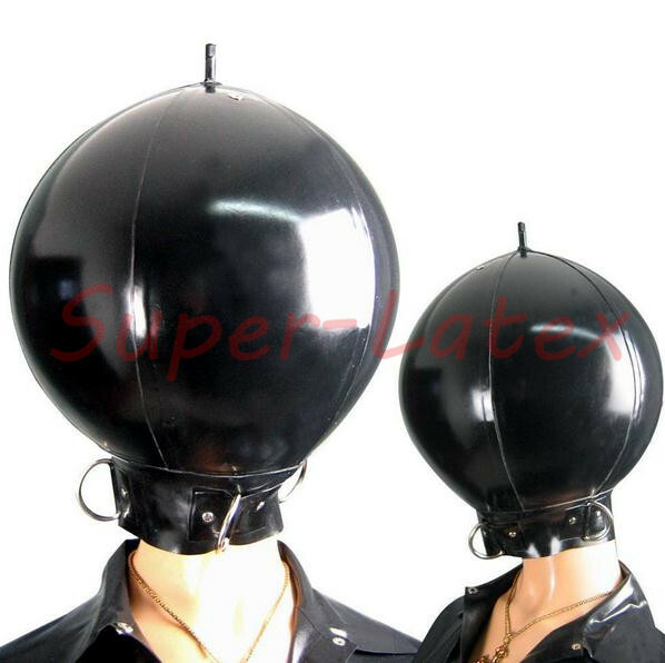 934 Latex inflatable mask full cover with D ring customized