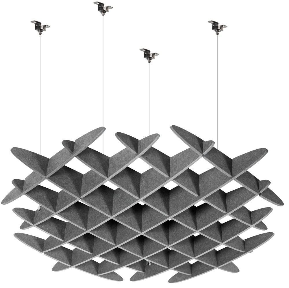 VIVO Dark Gray Acoustic Ceiling Waffle Panel