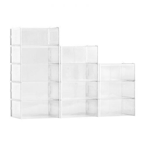 Shoe Storage Boxes 12 Pack Stackable Shoe Boxes Storage Organizers Fit up to US