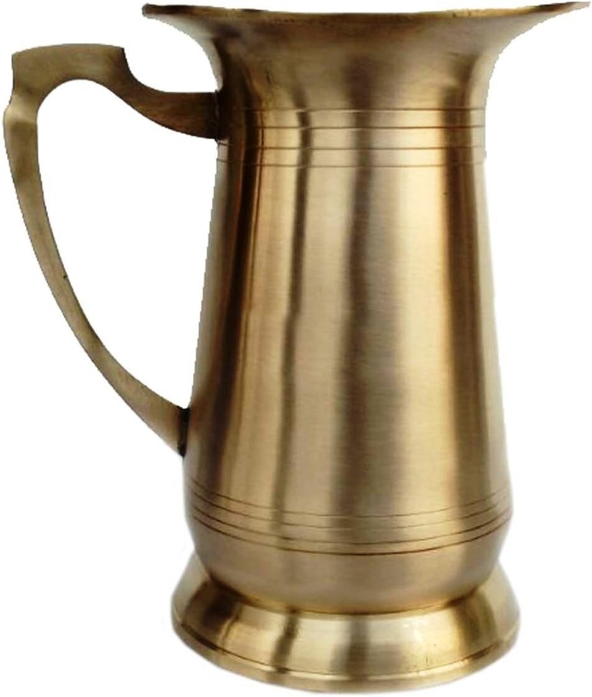 Pure Brass Jug 1000ML Plain Drinking Serving Water Jug Pitcher Large Capacity