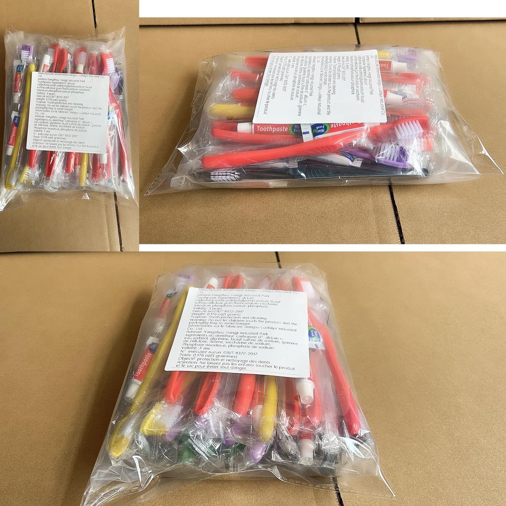 30pcs Disposable Toothbrushes with Toothpaste,Single Use Toothbrush with Toot...