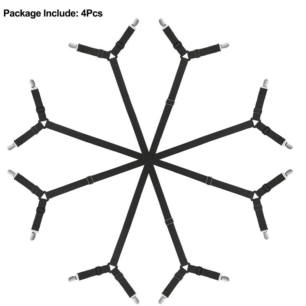 Bed Sheet Clip Straps - 2 Way Adjustable Crisscross Sheet Corner Holder Strap...