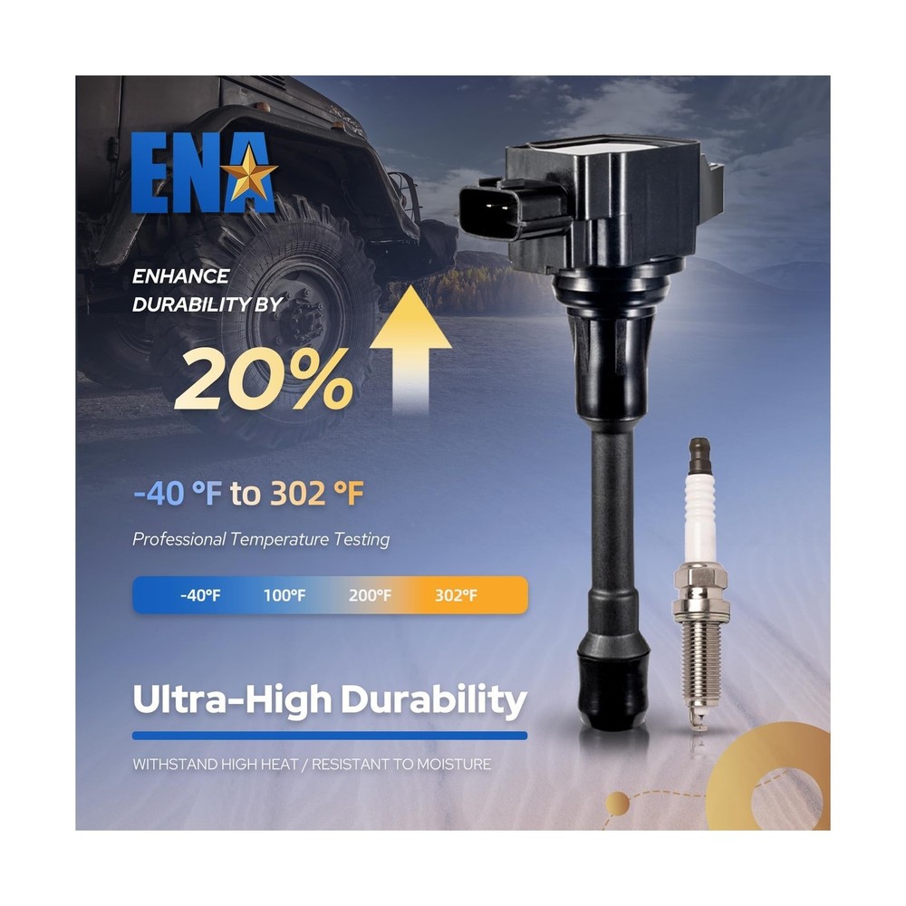 ENA UF549 Ignition Coil Pack and 9029 Double Iridium Spark Plug Com... Fast Ship