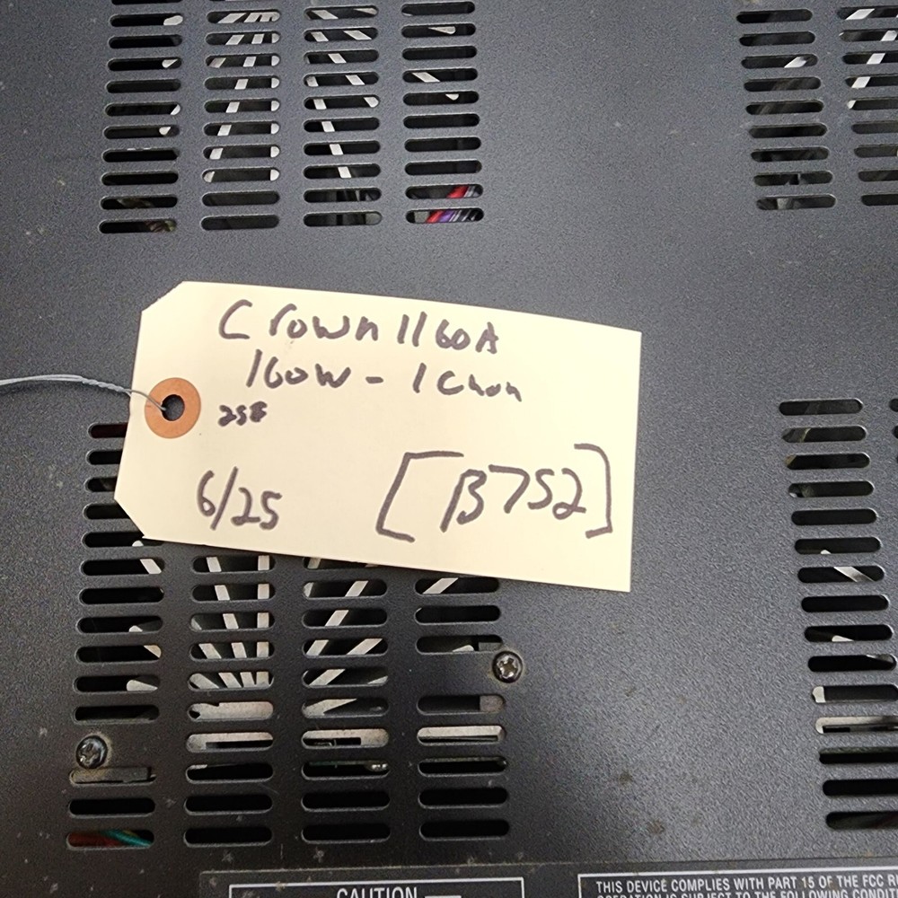 Crown 1160A 160W Power Amplifier for Single-Zone Systems [B7S2]
