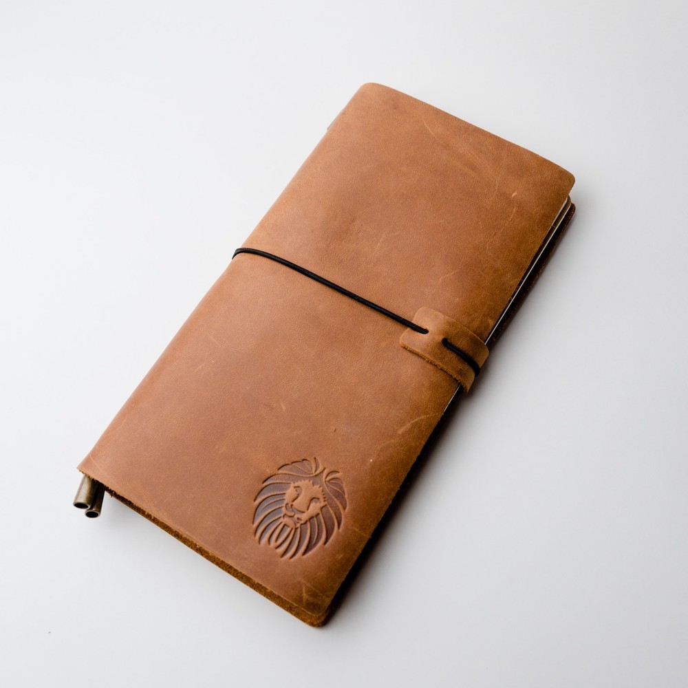 FreeShiping KangWay GenuineLeather Journal Refillable Notebook with Card Holder
