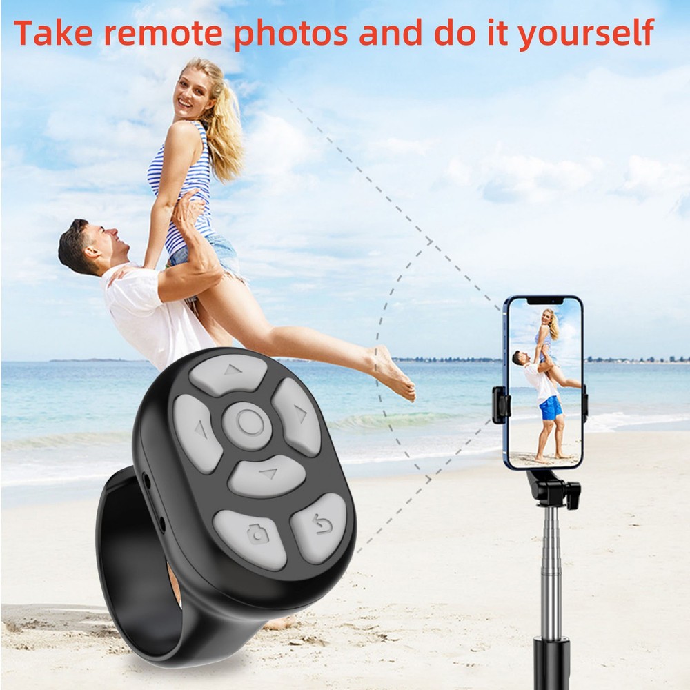 Black Remote Control Scrolling Ring With Charging Compartment Versatile Tool