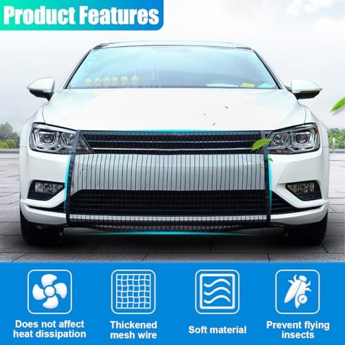 Car Front Grill Protection Net, High-Density Dustproof Auto Engine 2PCS