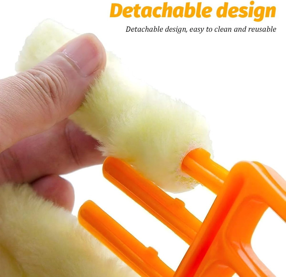 3PCS Blind Cleaner Duster Tool, 7 Fingers Microfiber Handheld Shutter Cleaning B