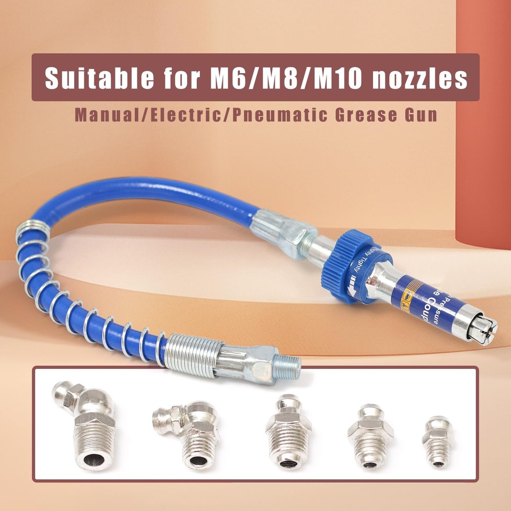 High Pressure Grease Coupler 10th Generation Quick Connect Grease Coupler Fit...