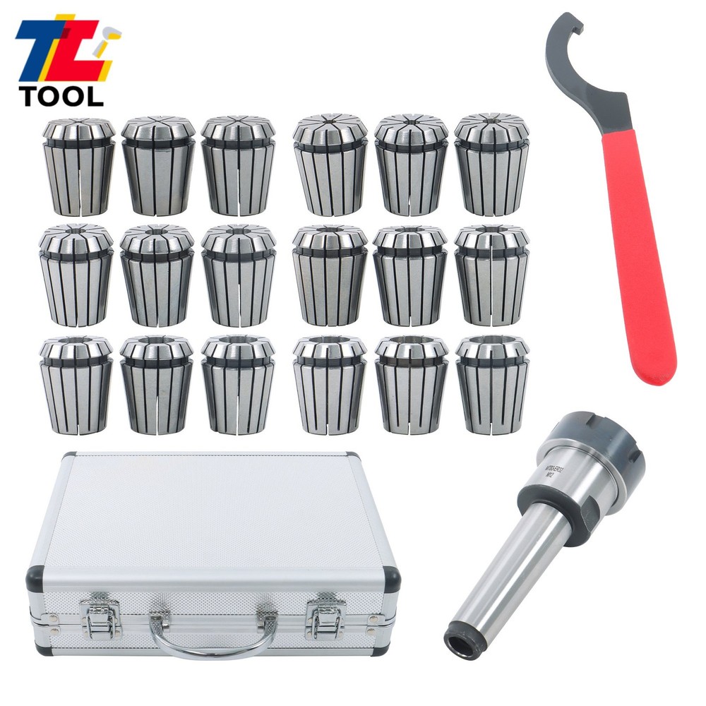 ER32 Collet 18 Pack Set MT3 M12 Thread Spring Type for CNC Milling Engraving