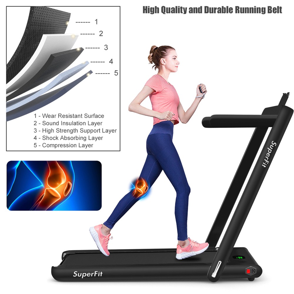 Motorized Treadmill Folding Under Desk Electric Treadmill W/APP Black