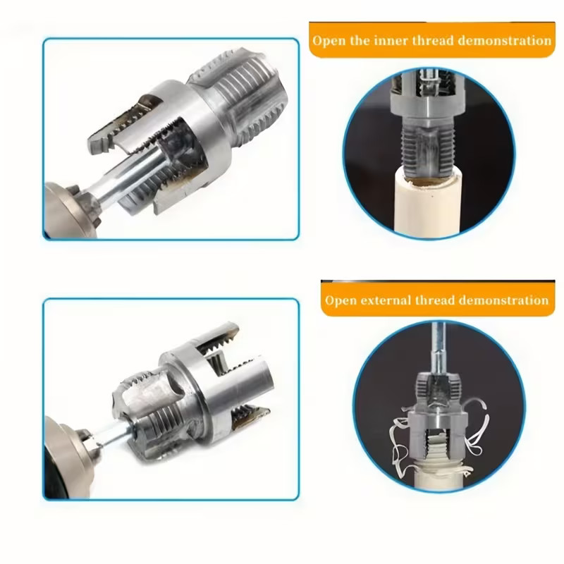 2x Integrated Internal & External Pipe Threading-Tool, PVC Pipe Threader Kit NEW