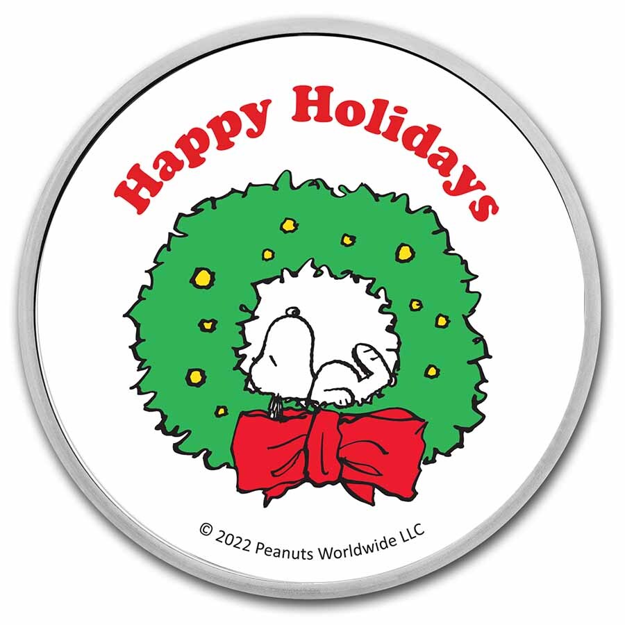 Peanuts® Snoopy Christmas Wreath 1 oz Colorized Silver