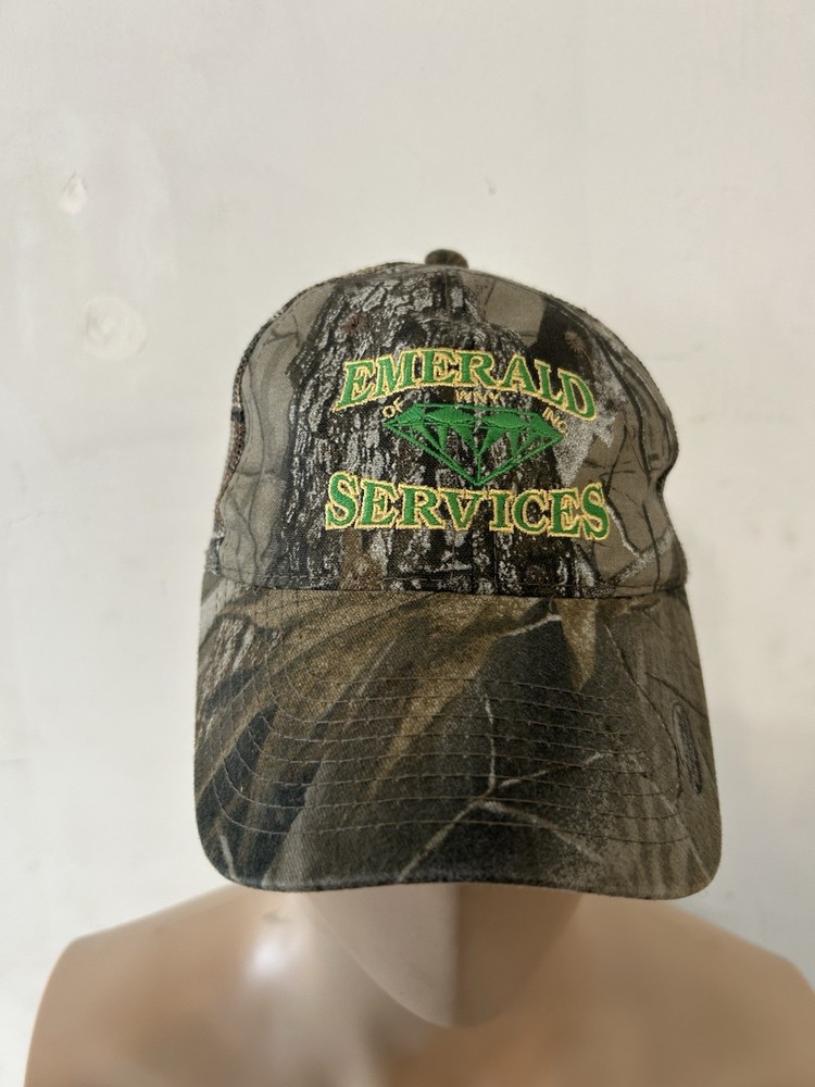 Emerald Services Camouflage Hat Cap, Adjustable Strap by Port Authority - New