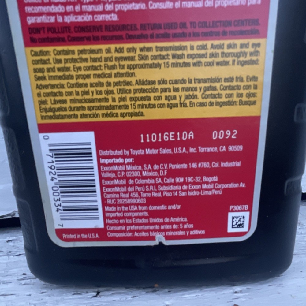 ATF TYPE T-IV Automatic Transmission Fluid