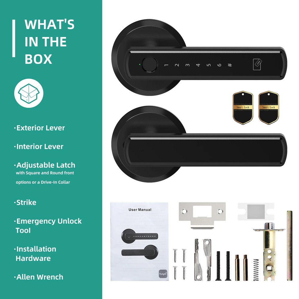 Fingerprint Door Lock App Control Passcode Unlock Electronic Touchscreen Keypad