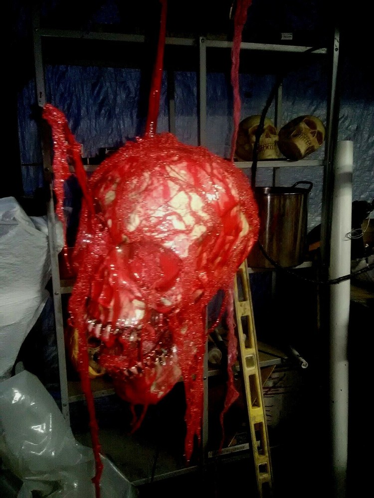 GORY SKULL on HOOK Halloween Props, OOAK BY: MADMAT