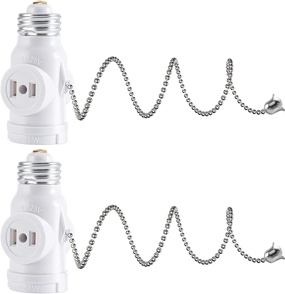 2PACK ADAPTOR CONVERTER STANDARD SCREW BASE LIGHT BULB SOCKET TO 110V AC PLUG