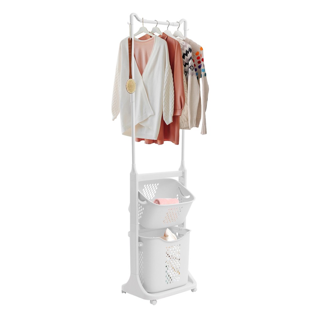 Laundry Basket Bathroom Multi-layer Clothes Storage Household Storage Shelf