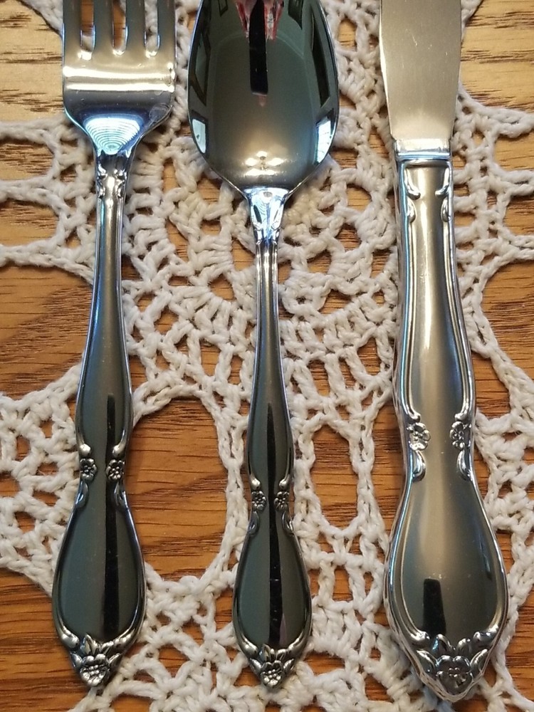 ONEIDA STAINLESS FLATWARE CHATELAINE 3 PIECE YOUTH SET EXCELLENT CONDITION!