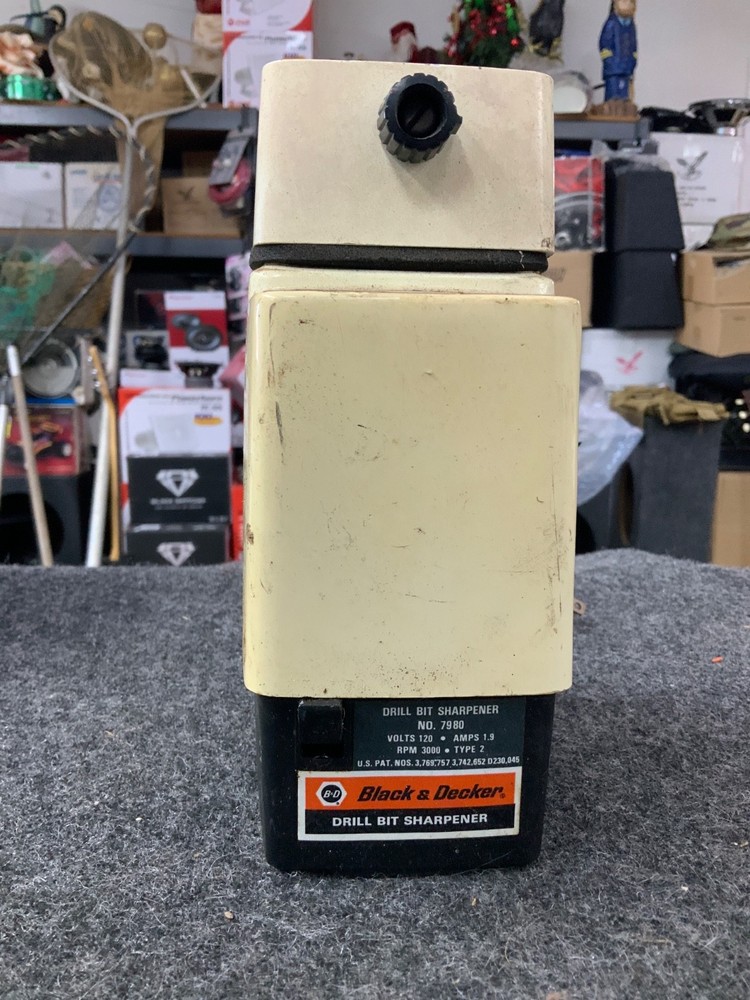 Vintage Black & Decker Electric Drill Bit Sharpener #7980 for 1/8"-3/8" Bits