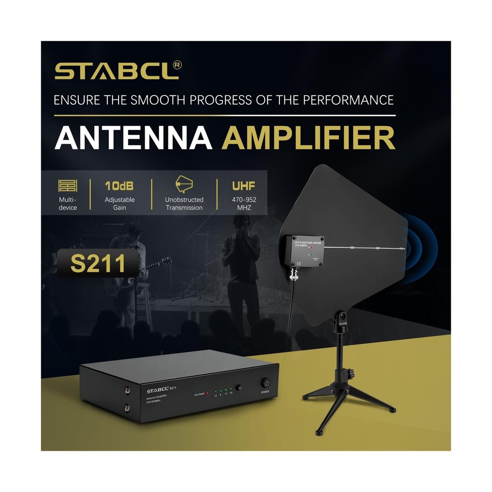 UHF Antenna Distribution System Bundle with Carry Case, Active Directional Re...