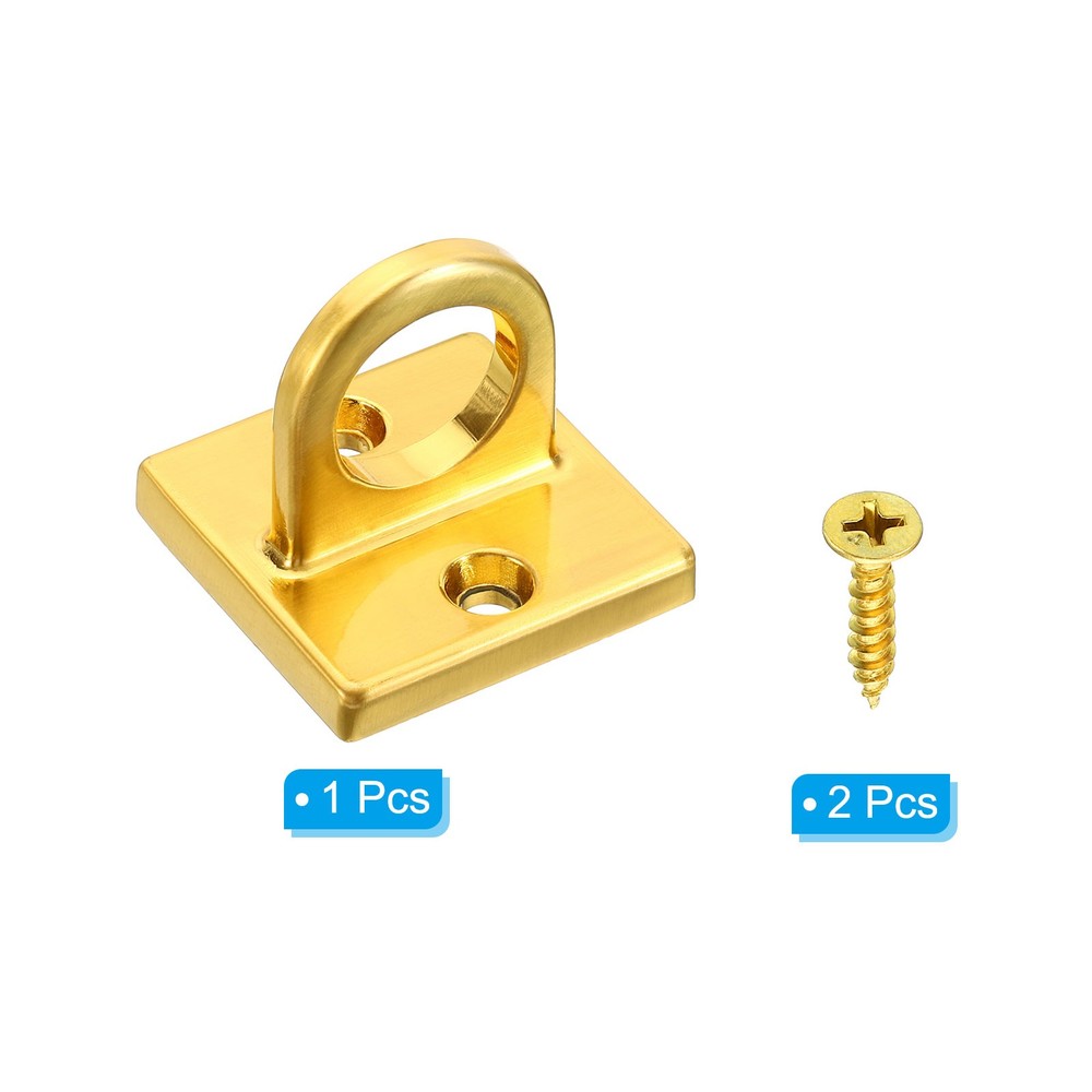 Pad Eye Plate U Hooks Ceiling Hook Wall Mount Loop for Hanging Ropes Golden