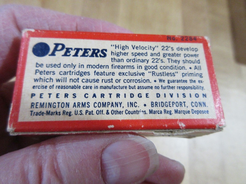 Empty Ammo Box Peters 22 L HP. (w17) # 16