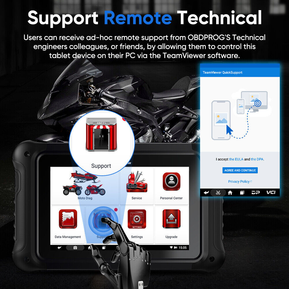 ANCEL MT700 OBD2 Scanner All System Code Reader Motorcycle Diagnostic Tool ABS